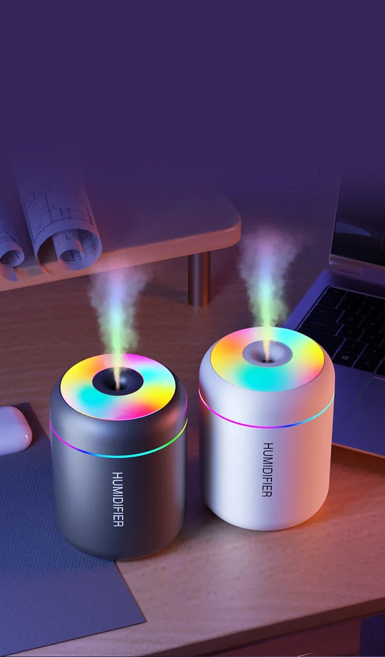 Mini Aroma Humidifier — LED Cool Mist Diffuser
